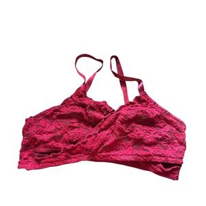 Adored by Adore Me 2X Raspberry Lace Bralette Wireless‎ Plus Size Comfortable